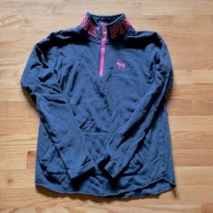 Cozy PINK size XS 3/4 zip up hoodie pink and dark gray